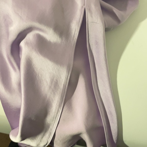 SATIN COWL NECK MIDI SLIP DRESS IN LILAC PURPLE - Picture 6 of 7